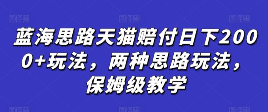 蓝海思路天猫赔付日下2000+玩法，两种思路玩法，保姆级教学【仅揭秘】-爱找项目网