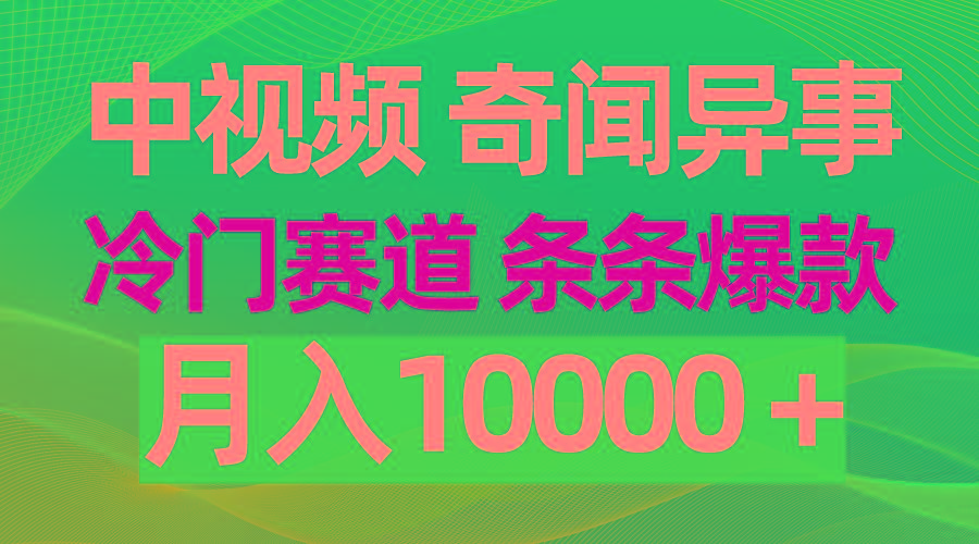 (9627期)中视频奇闻异事，冷门赛道条条爆款，月入10000＋-爱找项目网