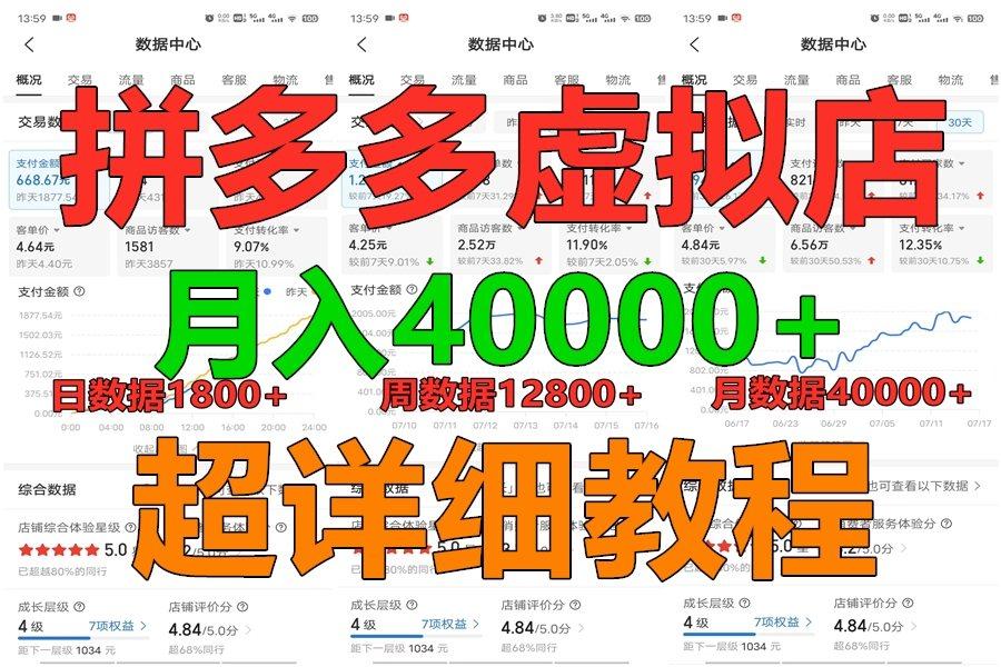 拼多多虚拟电商训练营月入40000+，全网最详细，你做你也行，暴利稳定长久-爱找项目网