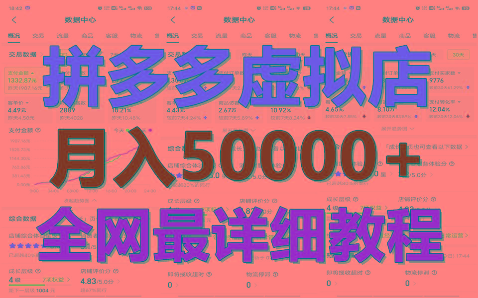 拼多多虚拟电商训练营月入50000+你也行，暴利稳定长久，副业首选-爱找项目网