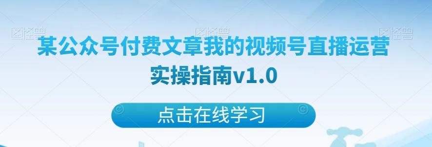 某公众号付费文章我的视频号直播运营实操指南v1.0-爱找项目网