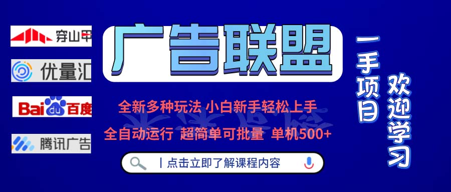 广告联盟 全新多种玩法 单机500+  全自动运行  可批量运行-爱找项目网
