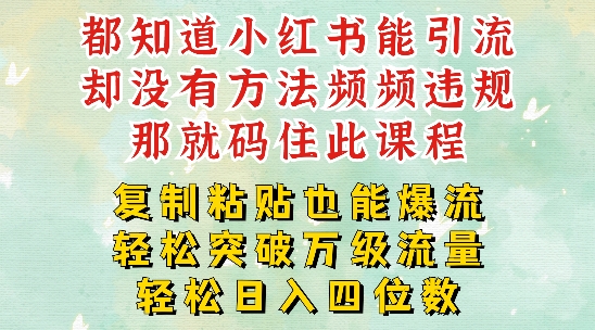 小红书靠复制粘贴一周突破万级流量池干货，以减肥为例，每天稳定引流变现四位数【揭秘】-爱找项目网