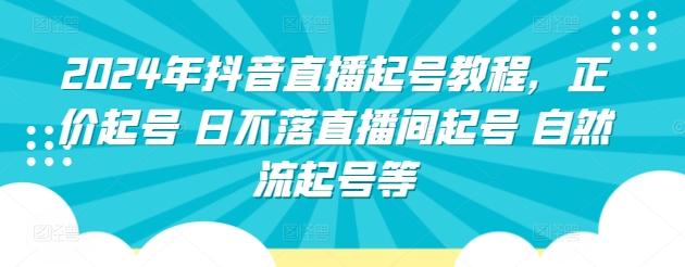 2024年抖音直播起号教程，正价起号 日不落直播间起号 自然流起号等-爱找项目网