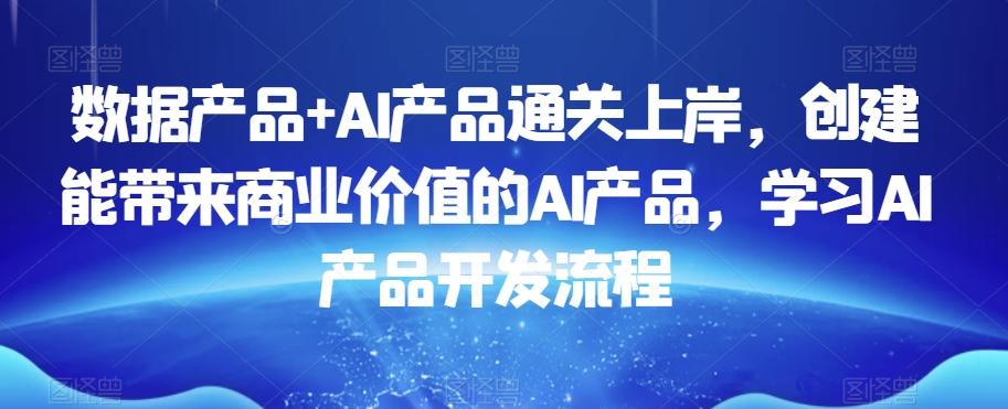 数据产品+AI产品通关上岸，创建能带来商业价值的AI产品，学习AI产品开发流程-爱找项目网