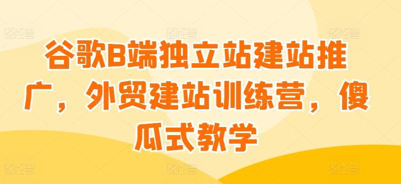谷歌B端独立站建站推广，外贸建站训练营，傻瓜式教学-爱找项目网