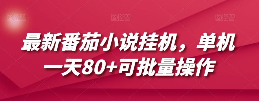 最新番茄小说挂机，单机一天80+可批量操作【揭秘】-爱找项目网