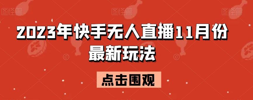 2023年快手无人直播11月份最新玩法-爱找项目网